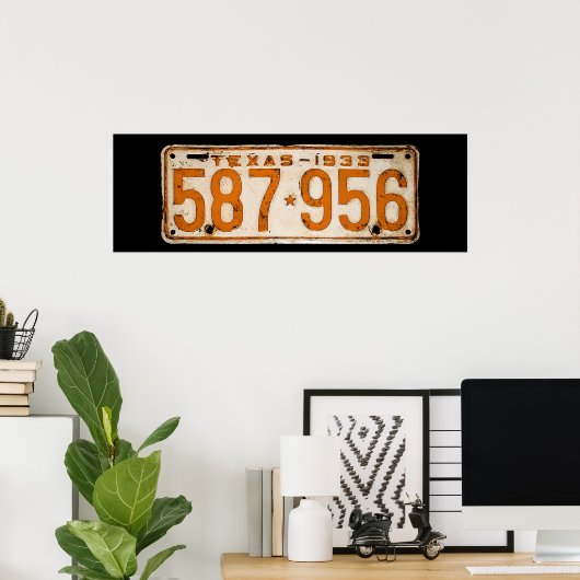 Bonnie & Clyde License Plate Poster (Thuiskantoor)