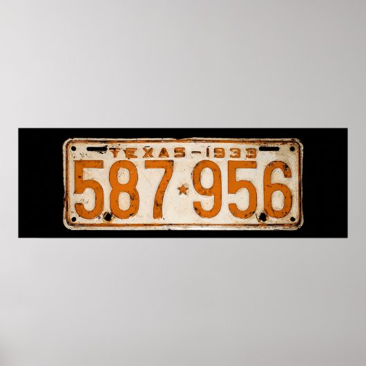Bonnie & Clyde License Plate Poster (Voorkant)