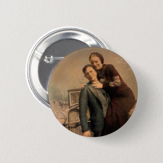 Bonnie & Clyde Ronde Button 5,7 Cm (Voorkant /achterkant)