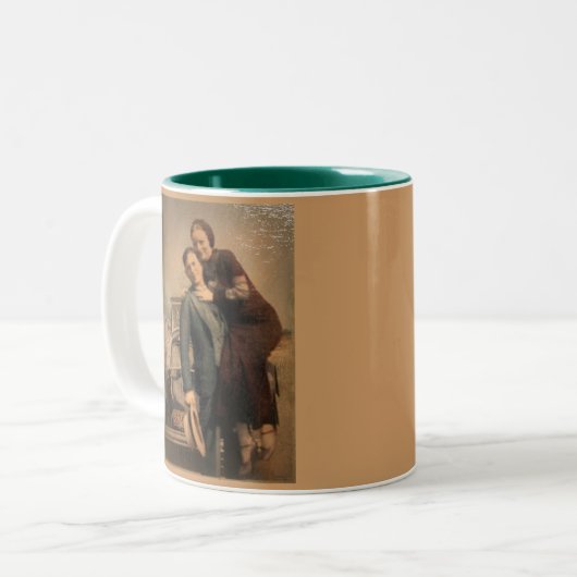 Bonnie & Clyde Tweekleurige Koffiemok (Voorkant links)