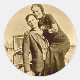 Bonnie en Clyde - De Barrow Gang Ronde Sticker