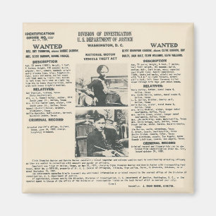 bonnie en clyde fbi poster magnet