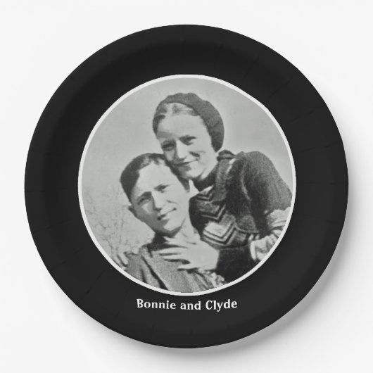Bonnie en Clyde Papieren Bordje (Voorkant)