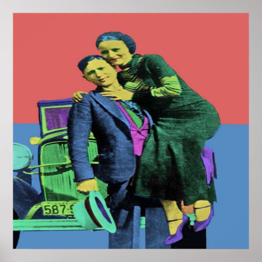 Bonnie en Clyde Pop Art Poster (Voorkant)