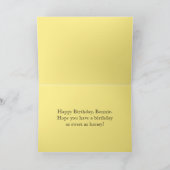 Bonnie Gelukkige Verjaardag Gele Roos met Honingbi Kaart (Binnen)