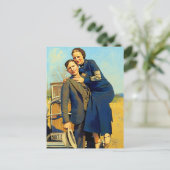 Bonnie Parker Clyde Barrow 1933 Schilderij Briefkaart (Staand voorkant)