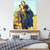 Bonnie Parker Clyde Barrow 1933 Schilderij Canvas Afdruk (Insitu (Slaapkamer))