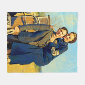 Bonnie Parker Clyde Barrow 1933 Schilderij Fleece Deken (Voorkant (Horizontaal))