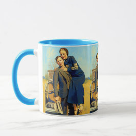 Bonnie Parker Clyde Barrow 1933 Schilderij Mok