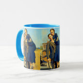 Bonnie Parker Clyde Barrow 1933 Schilderij Mok (Voorkant links)