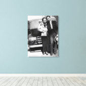 Bonnie Parker en Clyde Barrow 1933 Canvas Afdruk (Insitu (Houten vloer))