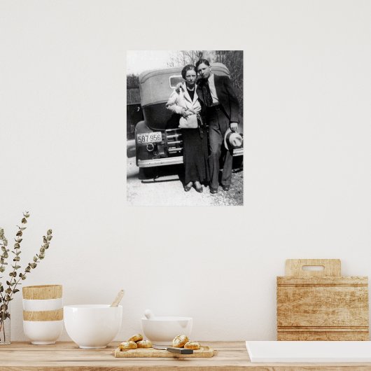 Bonnie Parker en Clyde Barrow 1933 Poster (Keuken)