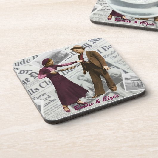 Bonnie Parker en Clyde Barrow Drankjes Onderzetter (Linkerzijde)