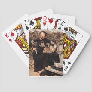 Bonnie Parker Rookt Een Sigaar 1933 Kleur Pokerkaarten