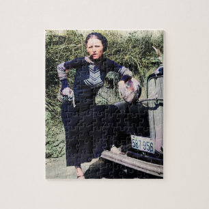 Bonnie Parker Rookt Een Sigaar 1933 Kleur Redux Legpuzzel