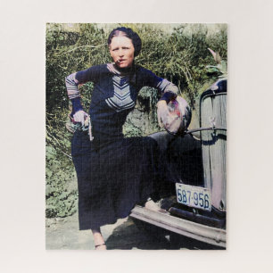 Bonnie Parker Rookt Een Sigaar 1933 Kleur Redux Legpuzzel
