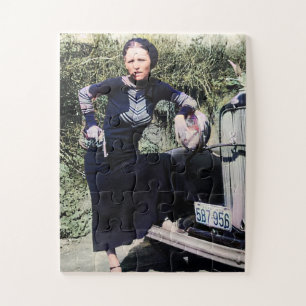 Bonnie Parker Rookt Een Sigaar 1933 Kleur Redux Legpuzzel