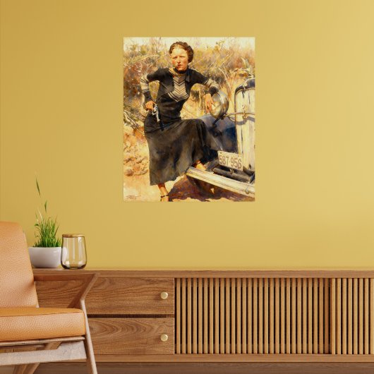 Bonnie Parker Smoking A Cigar 1933 AI Painting Poster (Woonkamer 2)
