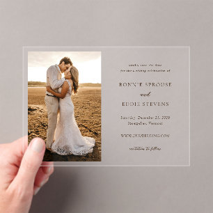 Bonnie Photo Elegant Wedding Save the Date Acryl Uitnodigingen