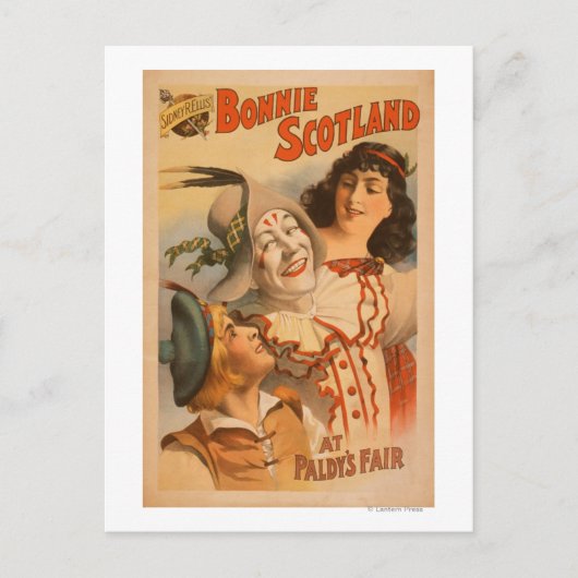 Bonnie Scotland bij de Fair Clown Theater Briefkaart (Voorkant)