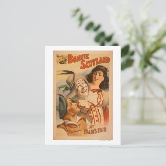Bonnie Scotland bij de Fair Clown Theater Briefkaart (Staand voorkant)