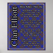 Bonnie Scotland I Adore The Clan Elliott Tartan Poster (Voorkant)