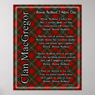 Bonnie Scotland I Adore The Clan MacGregor Tartan Poster