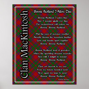 Bonnie Scotland I Adore The MacKintosh Tartan Poster