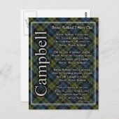 Bonnie Scotland I Adore Thee Campbell Tartan Briefkaart (Voorkant / Achterkant)