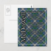 Bonnie Scotland I Adore Thee Clan McDowell Tartan Briefkaart (Voorkant / Achterkant)