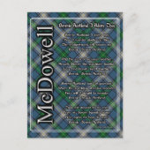 Bonnie Scotland I Adore Thee Clan McDowell Tartan Briefkaart (Voorkant)