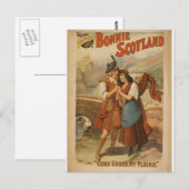 Bonnie Scotland, "kom onder mijn Plaidie" Retro th Briefkaart (Voorkant / Achterkant)