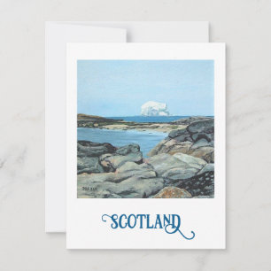 Bonnie Scotland North Berwick Bass Rock beeldende Feestdagenkaart