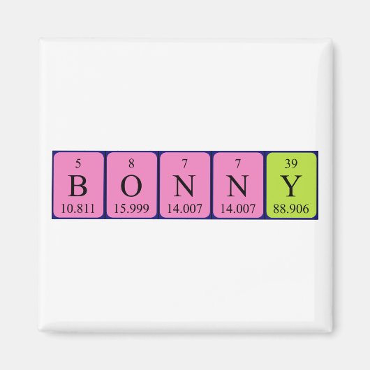 Bonny periodieke table name magnet (Voorkant)