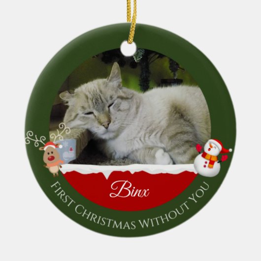 BONO Eerste kerst zonder jou kerstboomornament Keramisch Ornament (Voorkant)