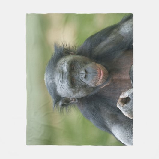 Bonobo-contemplatie Fleece Deken (Voorkant)