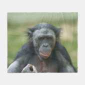 Bonobo-contemplatie Fleece Deken (Voorkant (Horizontaal))