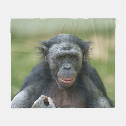 Bonobo-contemplatie Fleece Deken (Voorkant (Horizontaal))
