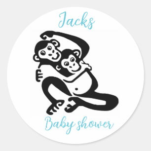 BONOBO - Dier - Baby shower - Personaliseren Ronde Sticker