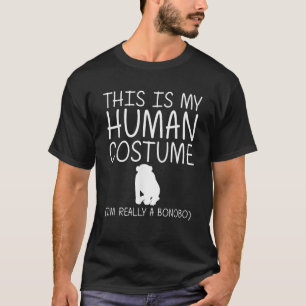 Bonobo Easy Halloween menselijk kostuum chimpansee T-shirt