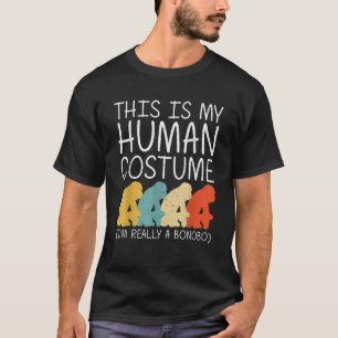 Bonobo Halloween Menselijk Kostuum Chimpansee Ape  T-shirt