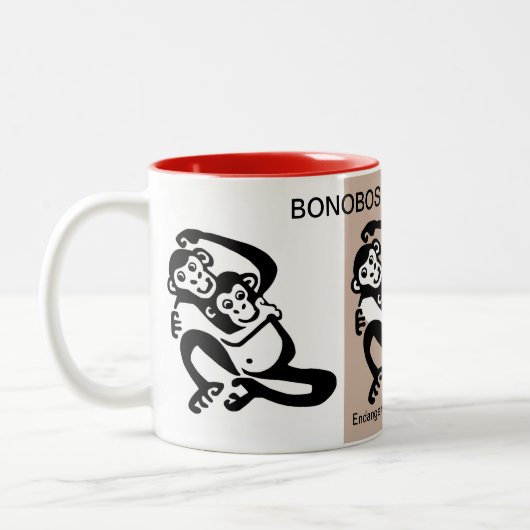 BONOBOS - Cheeky Monkey - Wildlife Africa Tweekleurige Koffiemok (Links)