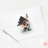 Bonsai 01 vierkante sticker (Envelop)