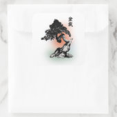 Bonsai 01 vierkante sticker (Tas)