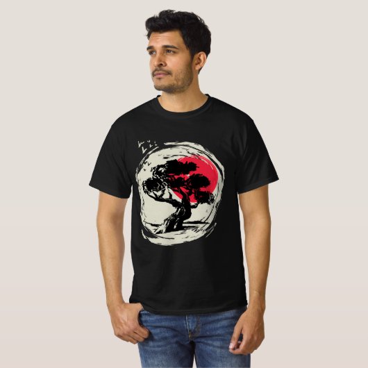 Bonsai Art Japanse Sunset T-shirt (Voorkant volledig)