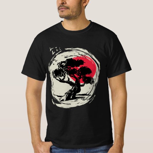 Bonsai Art Japanse Sunset T-shirt (Voorkant)