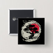 Bonsai Art Japanse Sunset Vierkante Button 5,1 Cm (Voorkant /achterkant)