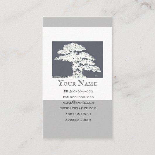 bonsai - boom aangepast visitekaartje dubbelzijdig (Achterkant)