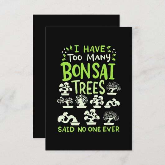 bonsai - boom grappig gezegde japans grafisch cade RSVP kaartje (Voorkant / Achterkant)