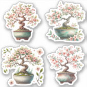 Bonsai-boom in een elegante keramische pot sticker (Voorkant)